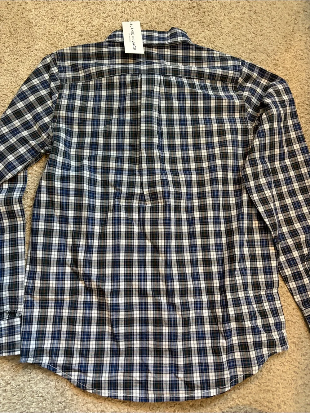 NWT Janie & Jack Plaid Poplin Shirt, 8